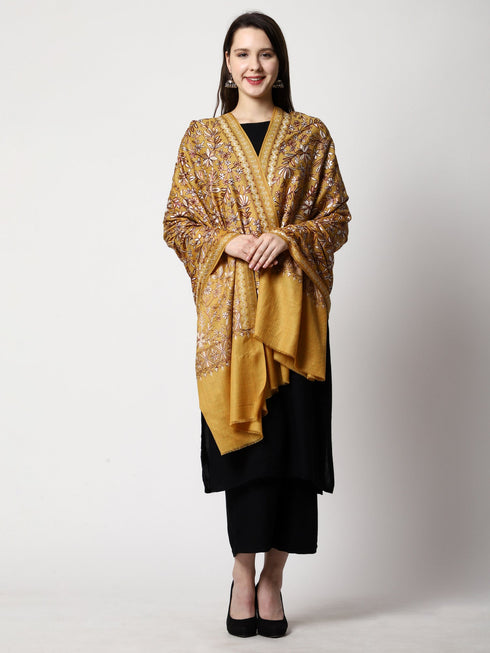 Women's Aari Embroidery Wool Shawl